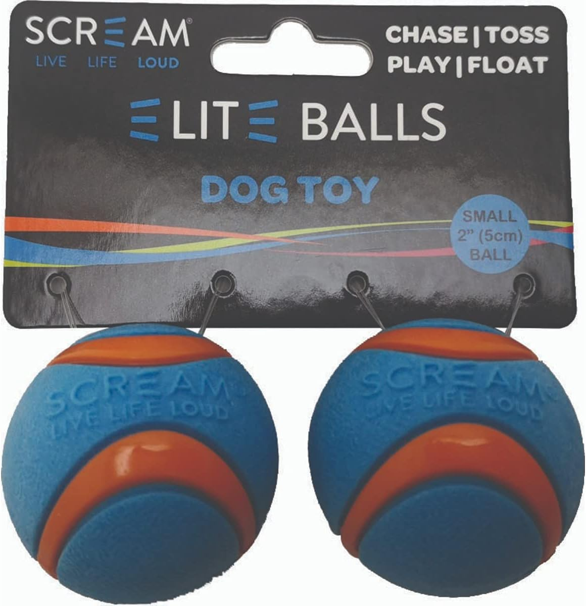 SCREAM Elite Ball 5Cm, Loud Blue & Orange, Small