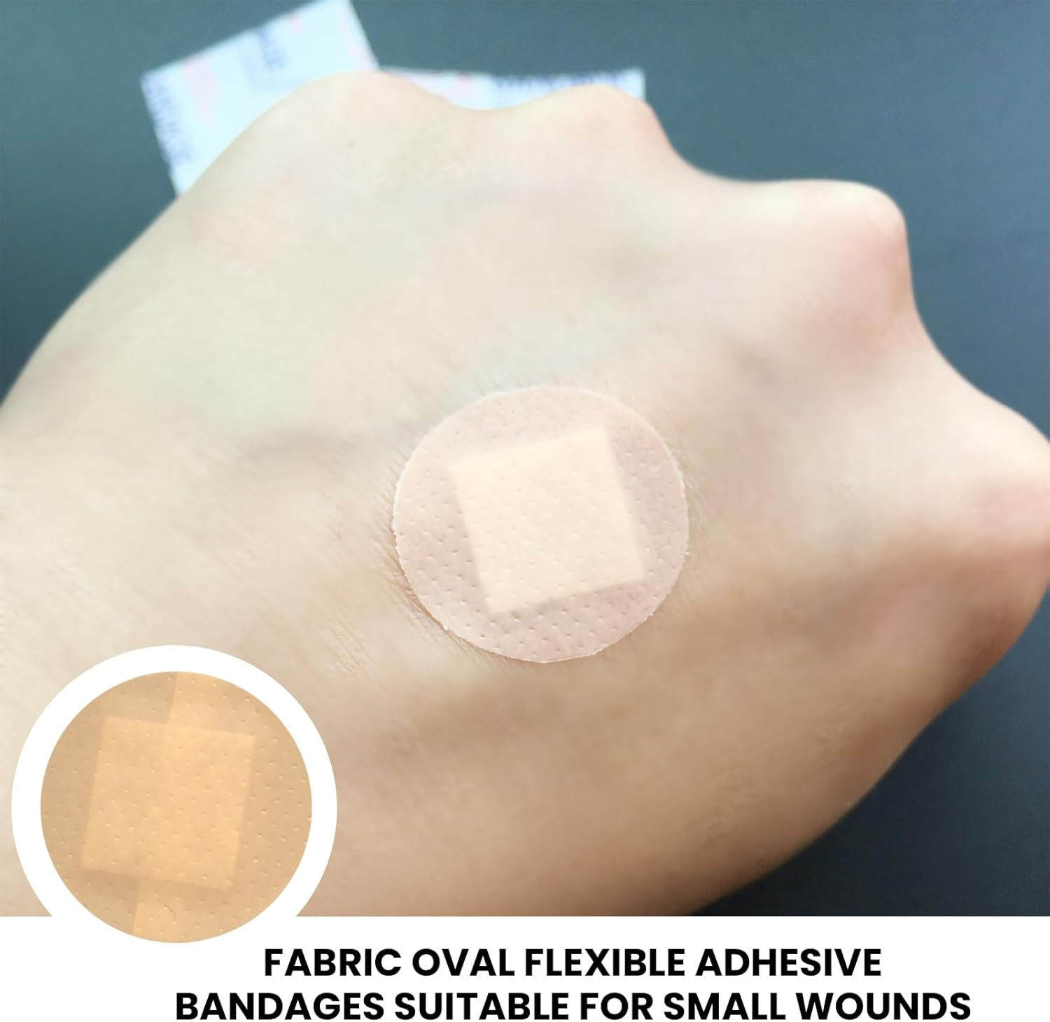 Round 100Pcs Tape Fabric Bandages Hemostasis Adhesive Plaster - Sacral Adhesive Tape with Waterproof for Sacral Tapes Care and Bandage Protection image number 3