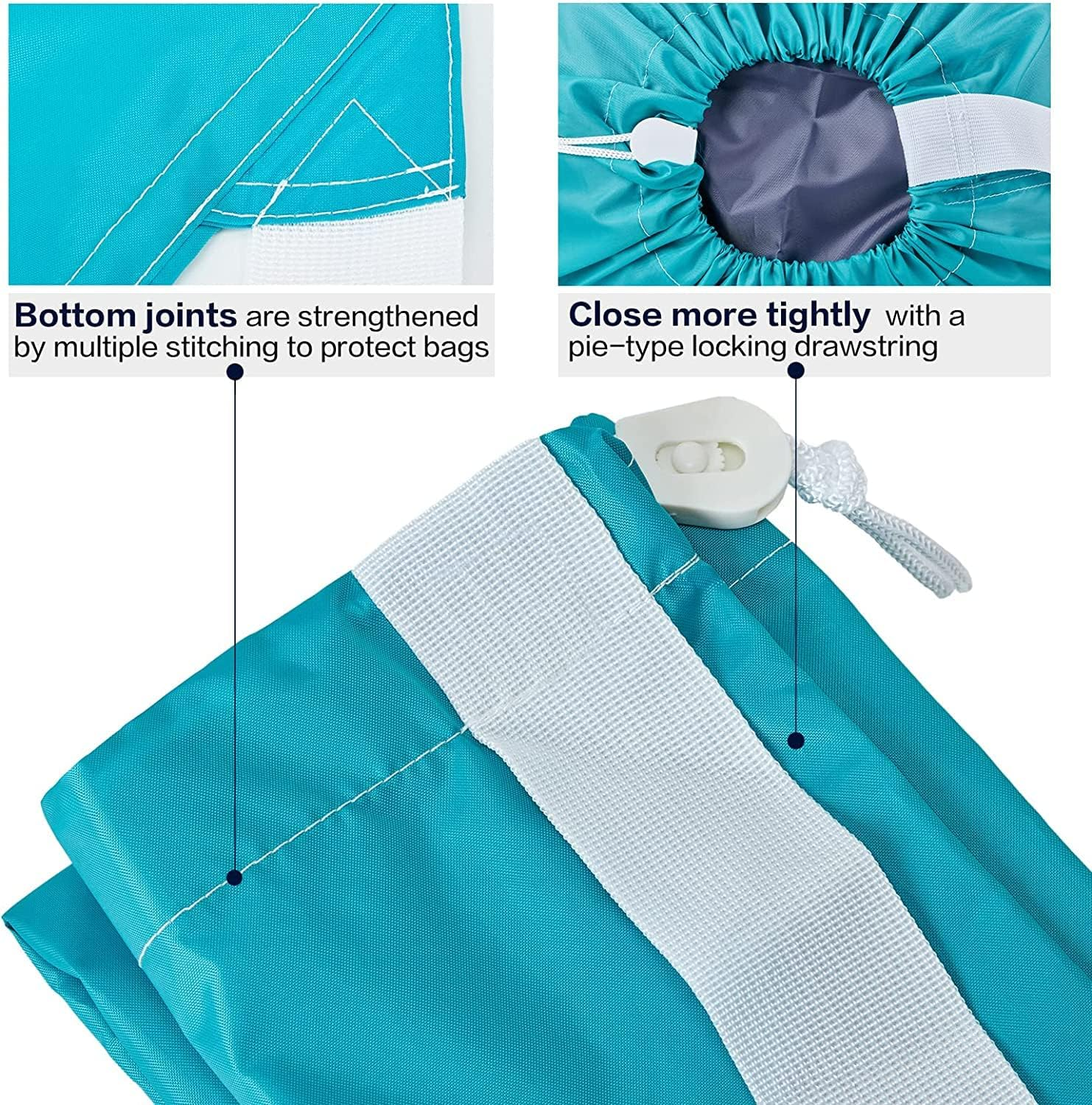 CJWLKJ 2 Pack XL Travel Laundry Bag with Strap, Dirty Clothes Organizer, Carry up to 4 Loads of Laundry, Easy Fit a Laundry Hamper or Basket, Sky Blue and Blue image number 3