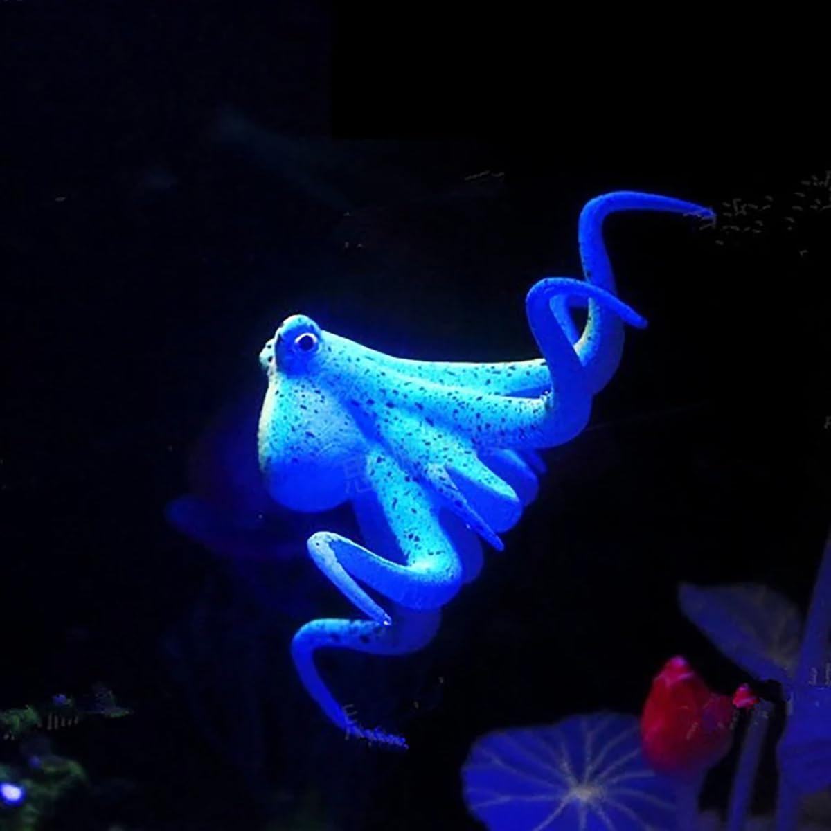 AIMALL 3.93 Inch Simulation Octopus Aquarium Decoration - Fluorescent Marine Ornament for Freshwater and Seawater Fish Tank Landscaping - Green image number 7