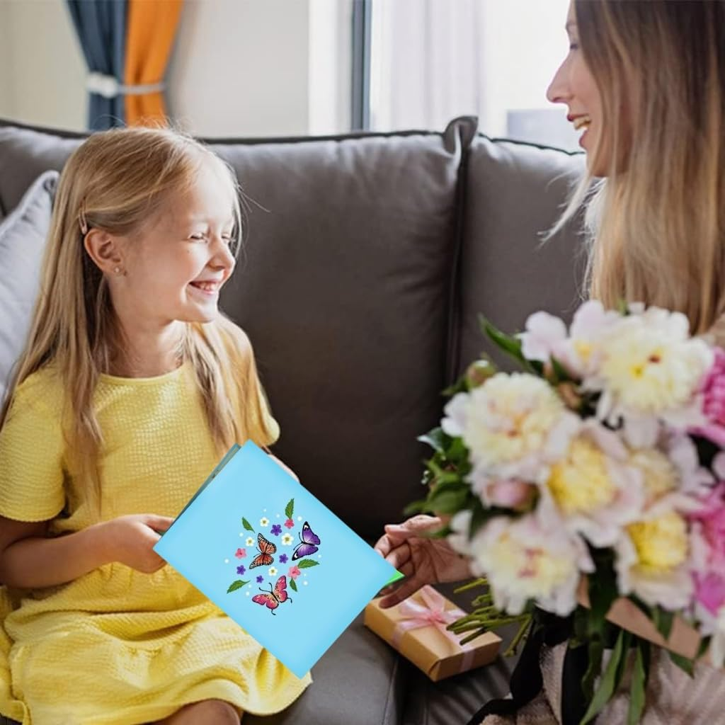 Absolutely Yours Mothers Day Card. Card for Mum, 3D Pop-Up Butterfly Greeting Card &ndash; Handmade Floral Design with Multiple Delicate Butterflies for Birthdays, Mother'S Day, Anniversaries & Special Occasions image number 2