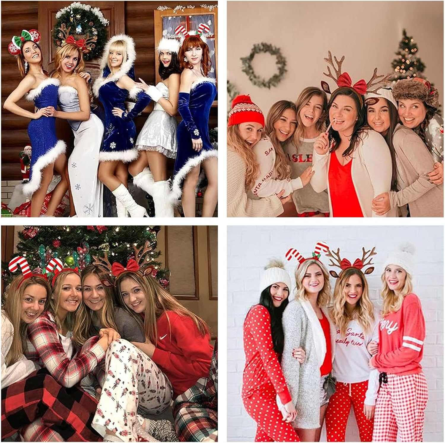 Celblisora Brown Christmas Antlers Headband,Reindeer Ears,Headbands for Women Christmas Holiday Hair Accessories for Women image number 2