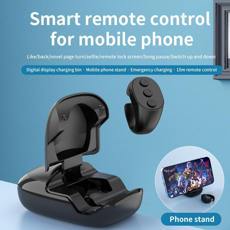 OKCSC Remote Control Page Turner for Tiktok, Accessories for Facebook/Tiktok/Rednote, Clicker Page Turner for Ipad Phones Ebooks Taking Photos/Ins/Pinterest/Snap/Netflix/Youtube Black image number 6