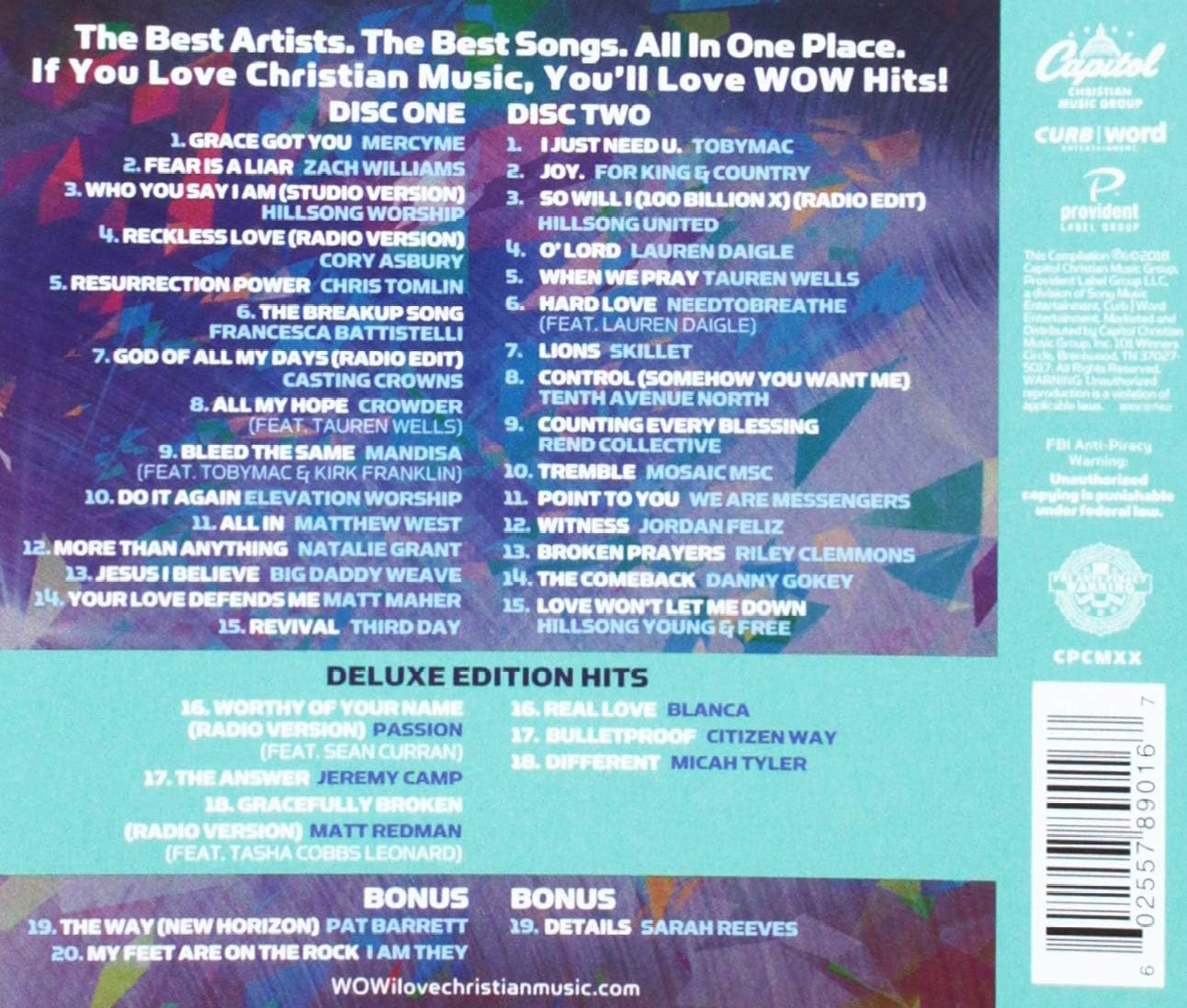 Wow Hits 2019 (2 Cd)(Deluxe Edition) image number 1