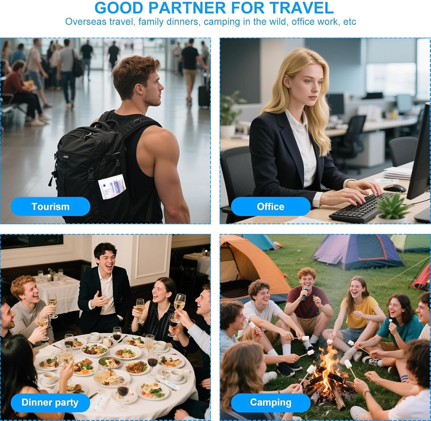 12PCS Prepasted Disposable Toothbrush Set, Mini Travel Toothbrushes with Paste, Portable Disposable Toothbrushes with Tongue Scraper Floss Pick Individually Wrappedor for Work, Travel, On-The-Go image number 4