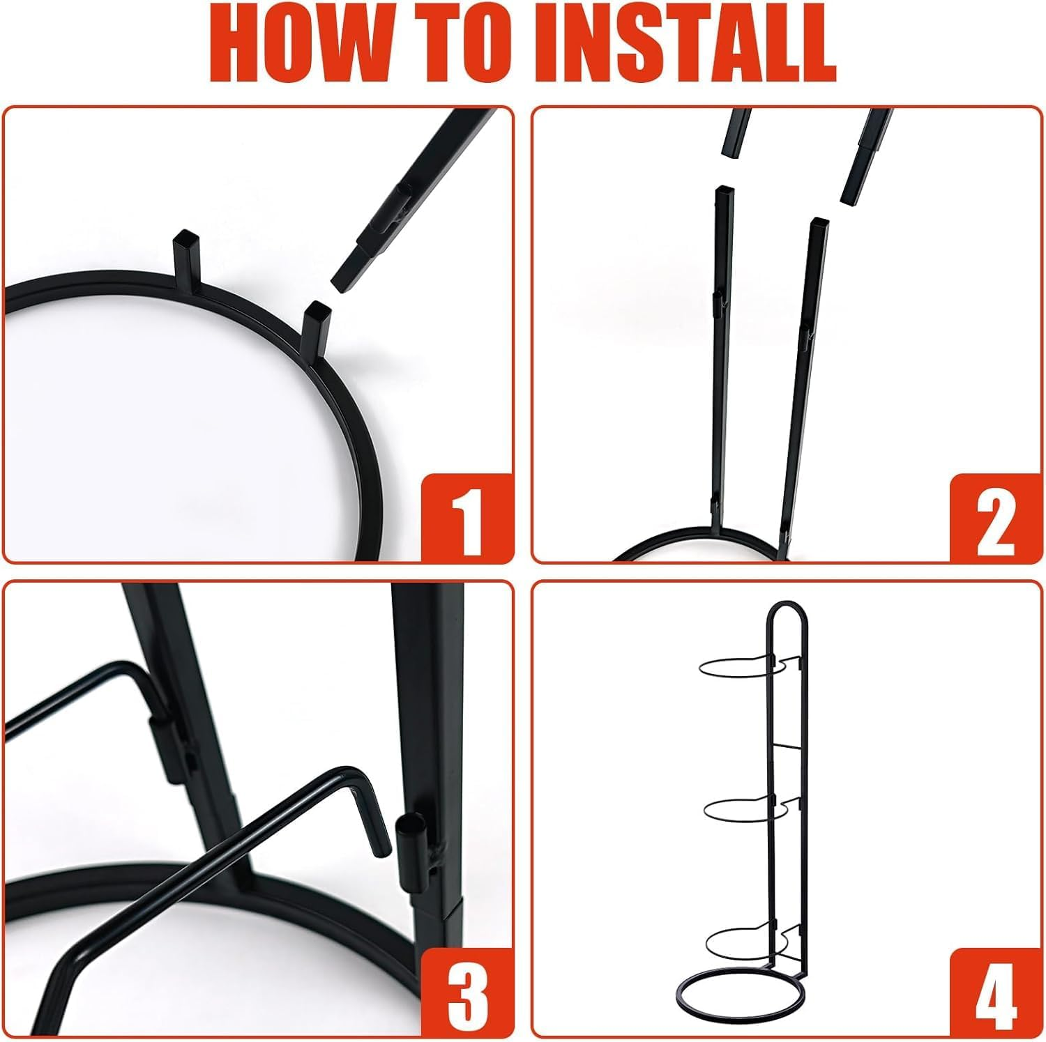 2Pcs Basketball Ball Storage Racks, Durable 3 Tier Cube Ball Storage Holder, Removable Garage Ball Organizer, Vertical Sports Display Stand for Volleyball Football Basketball Soccer 25 * 71Cm ﻿ image number 6