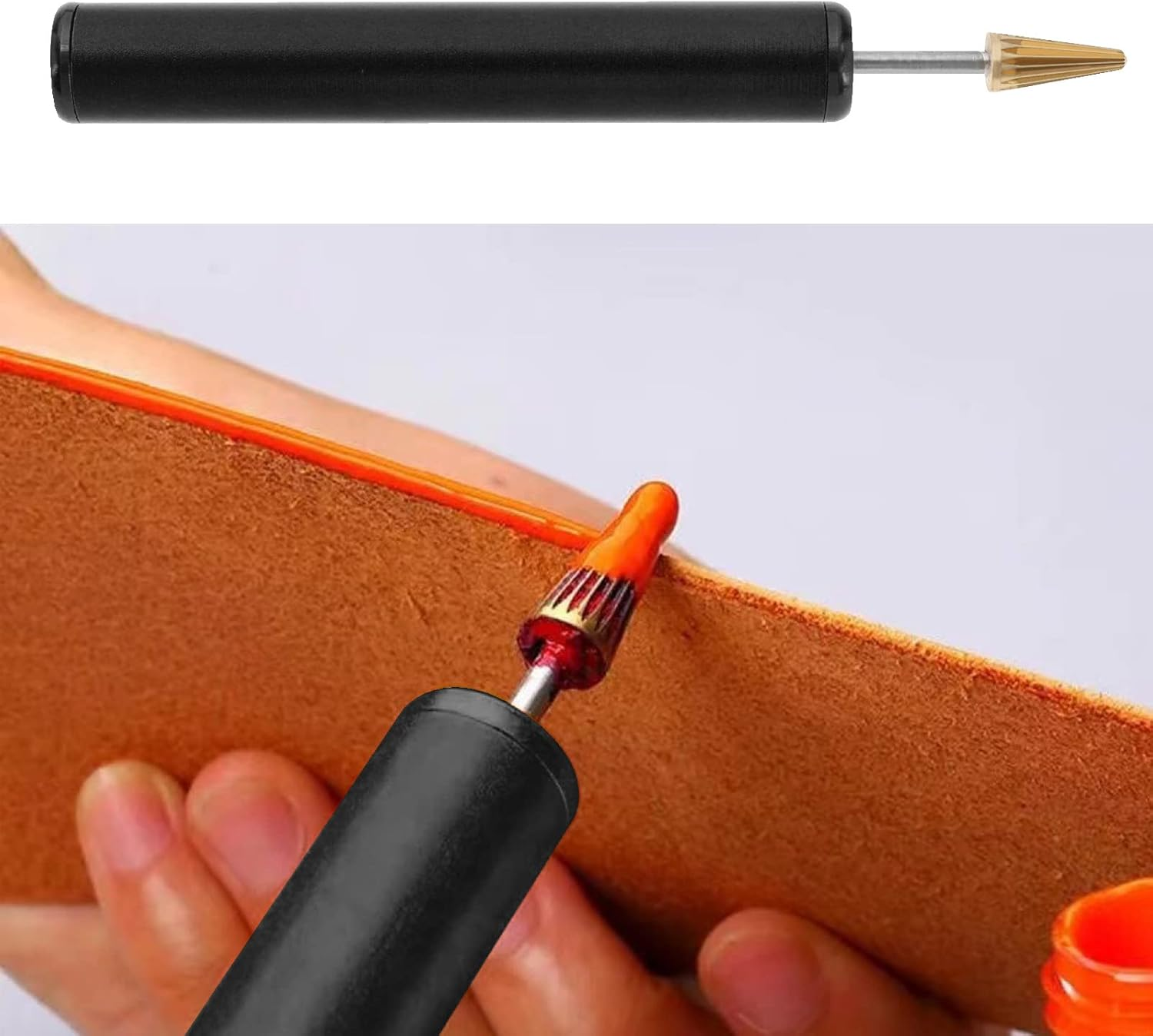 SING F LTD Leather Edge Dye Pen Portable Edge Roller Applicator Leather Edge Painting Tool for Leather Craft Diy/Leather Working/Leather Making Black image number 6