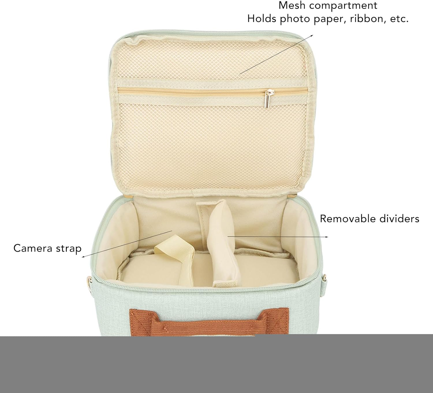 RASTKY Adjustable Shoulder Strap, Thickened Padding, Wide Opening, Camera Bag Large Capacity for CP910 1200 1300 DSLR, Suitable for Travel and Outdoor Adventures (Green) - Blue image number 2