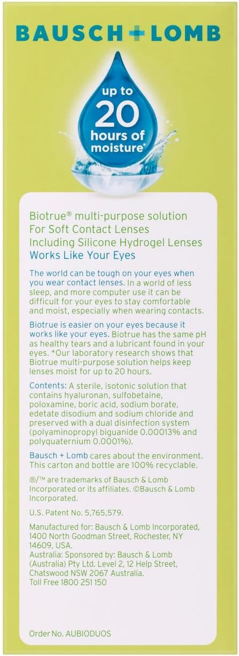 Biotrue&reg; Multi-Purpose Solution Duo Pack 300Ml+120Ml=420 Ml image number 6