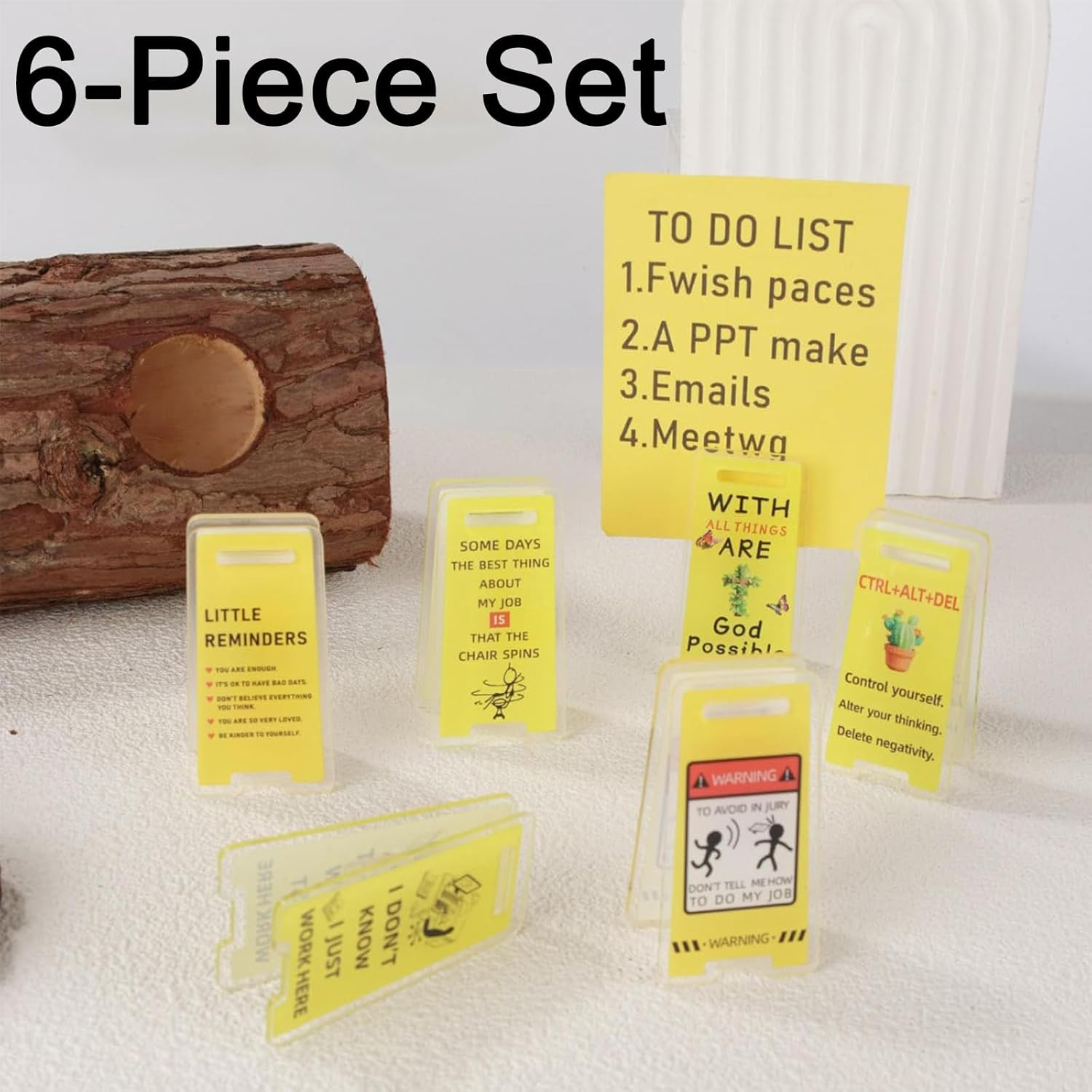 6-Pack Funny Sticky Note Holders - Hilarious Office Desk Clips with Sassy Signs, Perfect White Elephant Gifts for Coworkers (Group C) - Group C image number 4