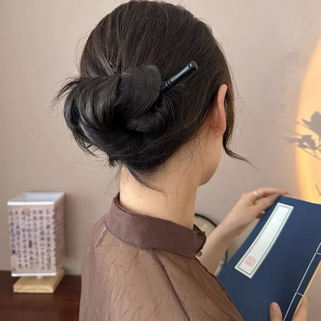 4 Pieces Retro Wooden Hair Wooden Hair Sticks, Hair Sticks, Bamboo Shape, Hair Holder, Hair Sticks for Women, Wooden Hair Pin, Hair Sticks, Hair Sticks for Hair DIY Accessories image number 5