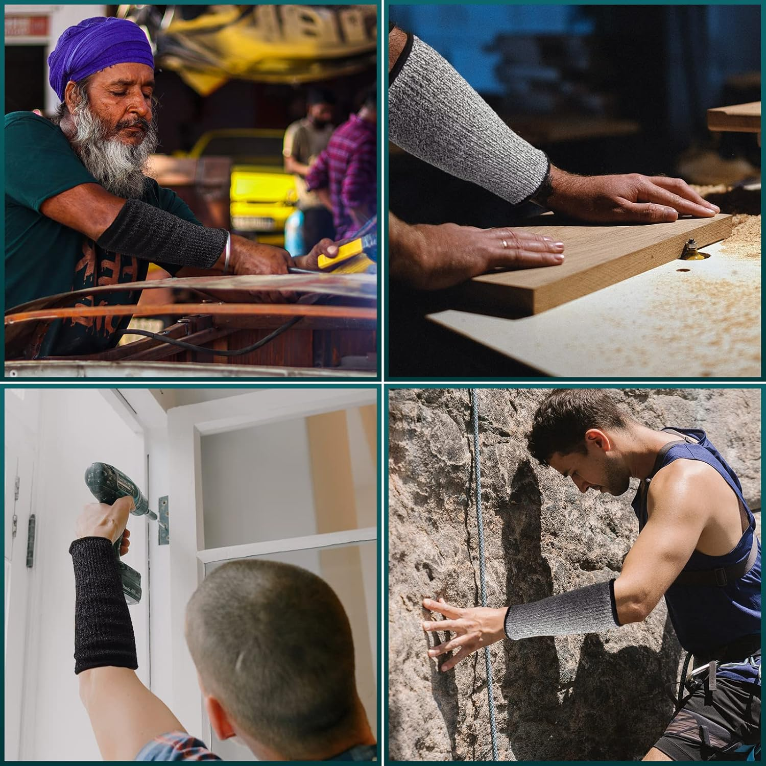 BLMHTWO 2 Pairs Cut Resistant Sleeves, Level 5 Arm Protection Sleeves Protective Arm Sleeves for Work Men Women Forearm Sleeve Gardening Sleeves Arm Protection for Garden Kitchen Cooking image number 2