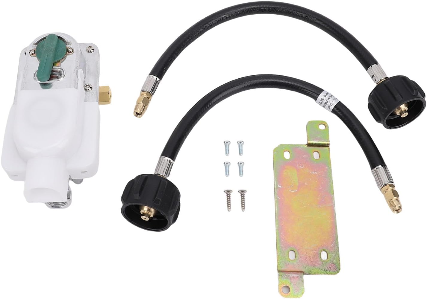 2 Stage Auto Changeover RV Gas Regulator with 12 Inch Pigtail Hose 250PSI 287500BTU for Trailers, Dual Stage Pressure Regulation, Automatic Switch Feature, Metal and Rubber image number 3