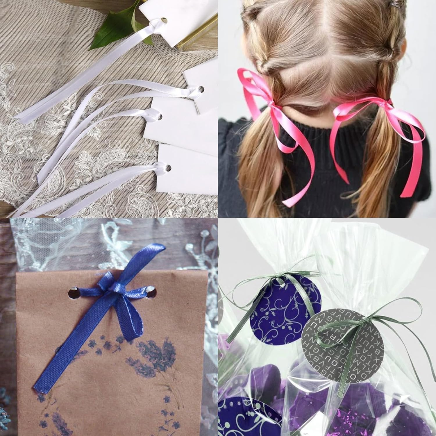 Yamkim 1/8 Inch 100 Yards Black Satin Ribbon Double Faced Polyester Satin Ribbons Ideal for Gift Wrapping DIY Crafts Invitations Wedding Flower Bouquet Sewing image number 4