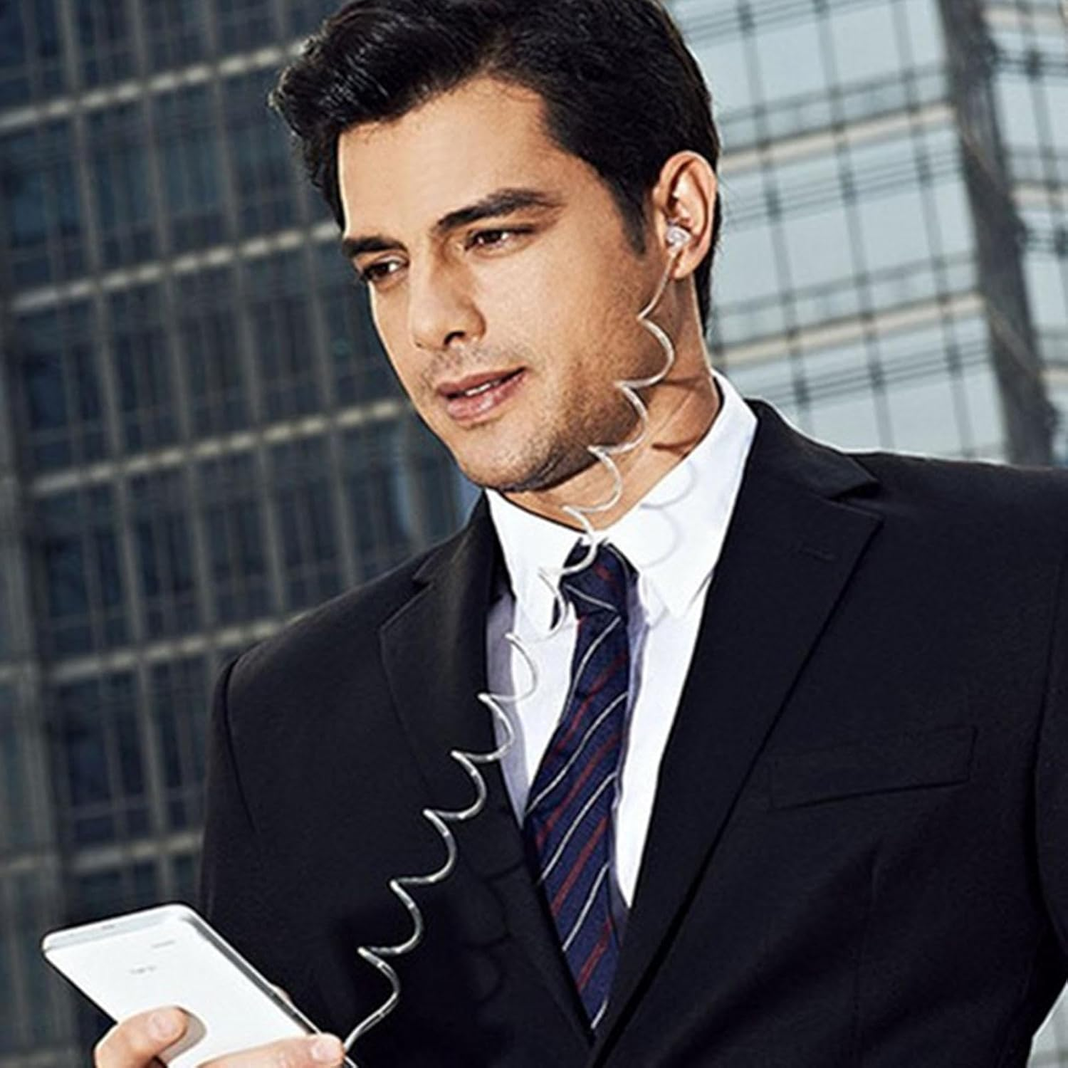 Air Tube Headphones, Radiation Headphones, 3.5Mm in Ear Single Earphones with Microphone, anti Radiation Earpiece Throat Noise Cancelling Earbuds for Most Smart Phones image number 3