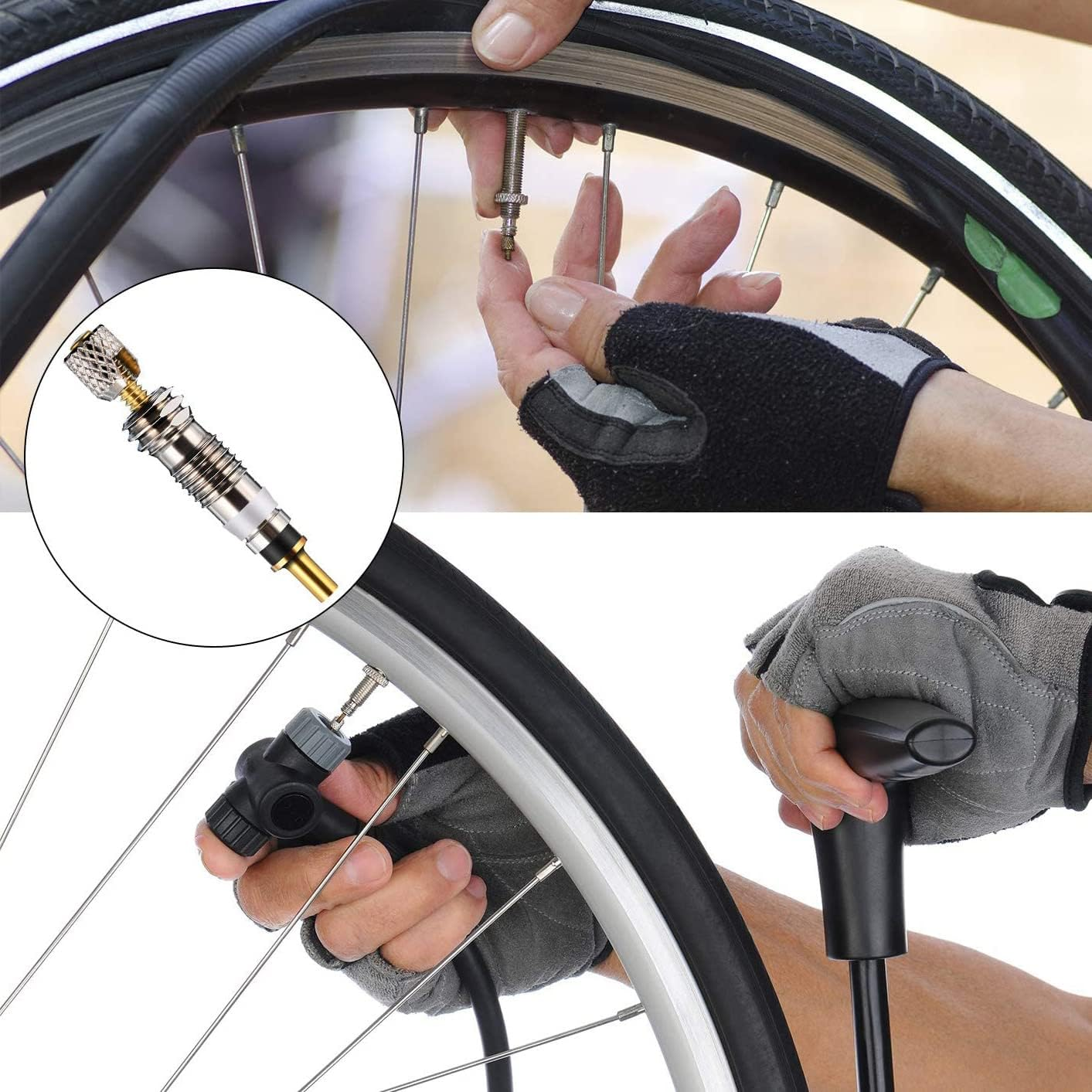 Tunghey Presta Valve Cores Brass Tubeless Cores Kit Bike Replacement for Road and MTB Bike Tubeless Presta Valve Stem, Stan'S, Vittoria, Continental, Kenda and More image number 2