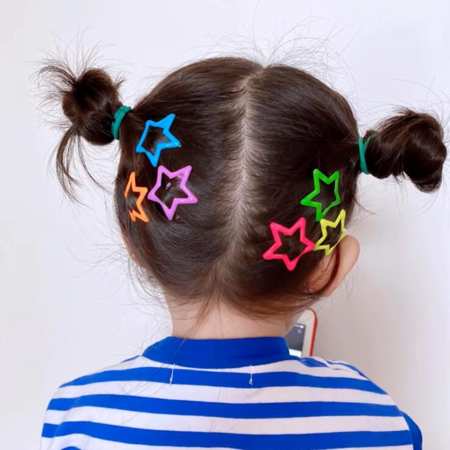 JOVALA 56PCS (28 Pairs) Star Hair Clips Colorful Metal Star Shaped Snap Hair Clips Non Slip Hair Barrettes for Kids Teens Women image number 5