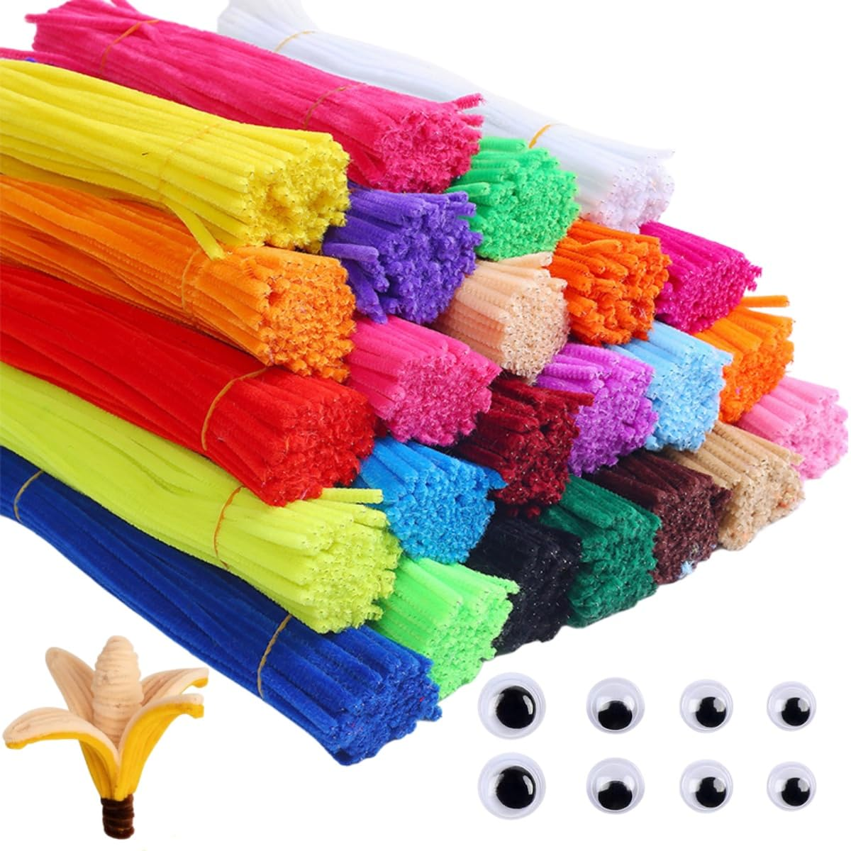 600 Pieces Pipe Cleaners Assorted Colored Chenille Stems for Art and Crafts, Pipe Cleaner Crafts for DIY Art and Craft Projects Creative Gift Party Decorations image number 5