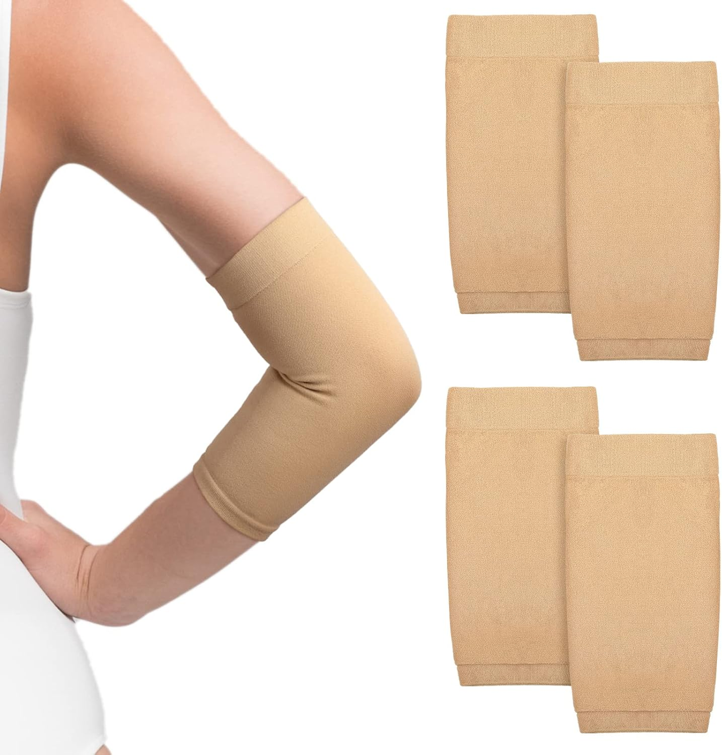 Vicenpal 2 Pairs Tattoo Cover up Sleeve Forearm Arm Sleeves for Women Men Compression Tattoo Upper Arm Cover, Black - Gray, Black image number 6