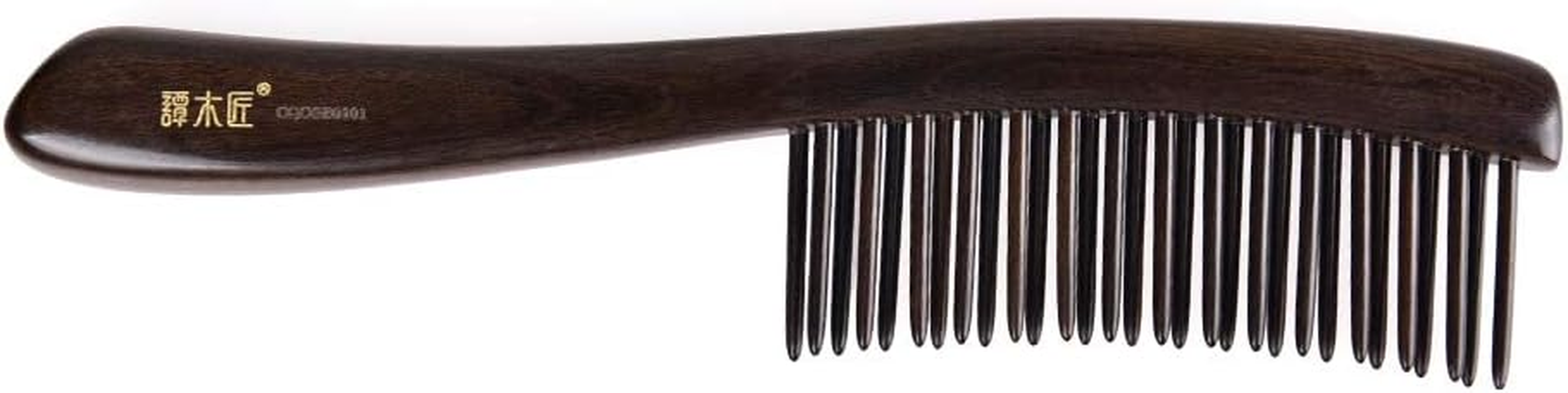 TAN MUJIANG Wooden Hair Comb Wide-Tooth Inserted Teeth for Women Curly Hair (CQCGB0101) image number 4