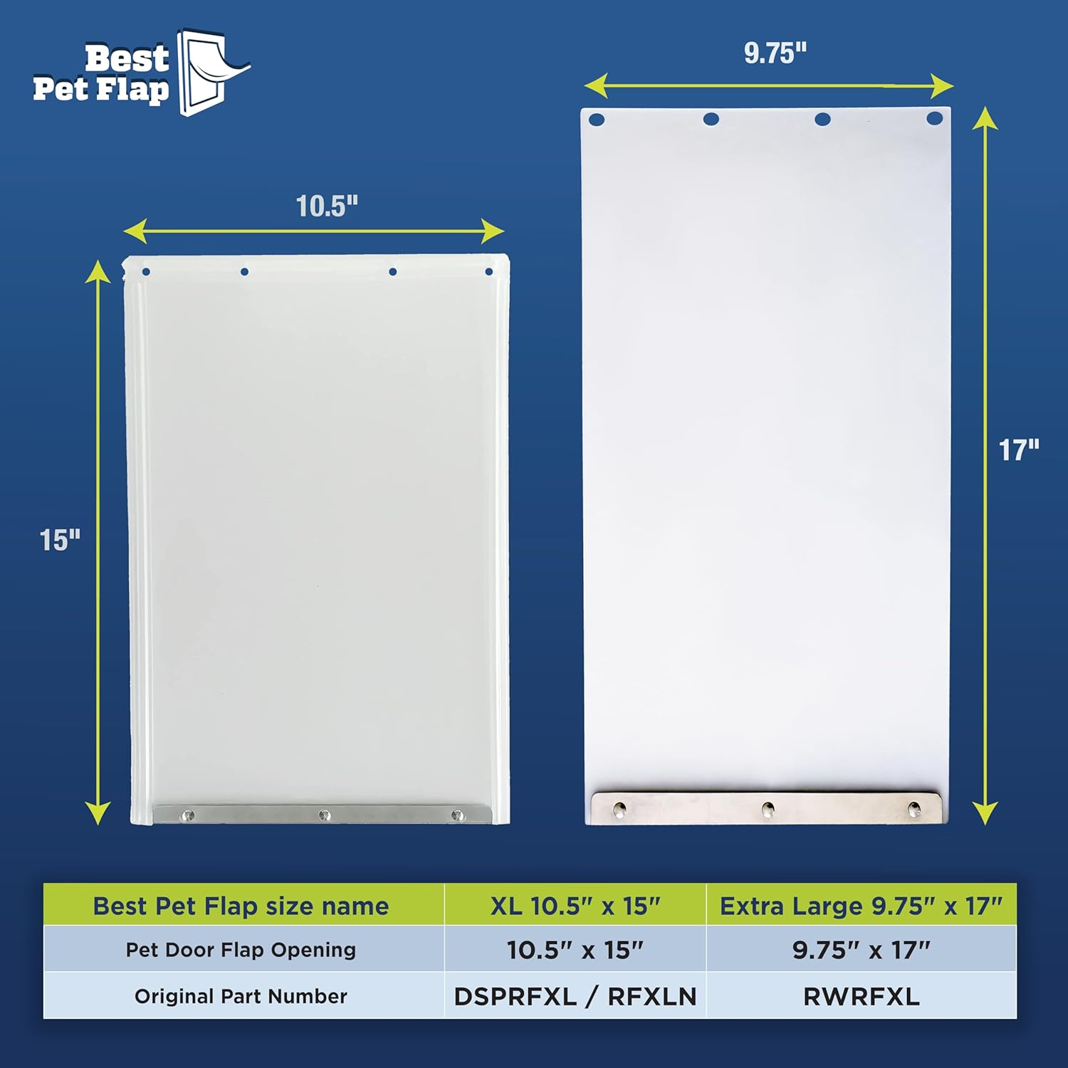 Best Pet Flap Xldog Door Compatible with Ideal Products Designer Series DSPRFXL RFXLN - Measures 10.5'' X 15'' Longer Lasting, Most Energy Efficient, Less Shrinkage, BPA Free (BPFXLN), Clear Frosted image number 4
