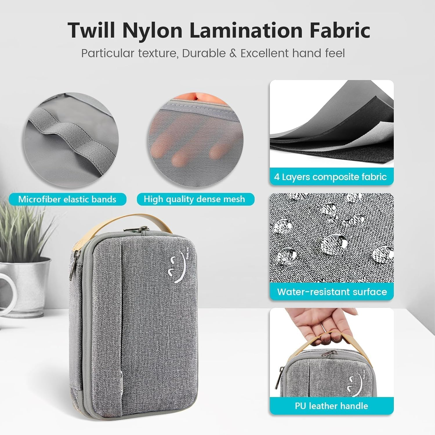 Travel Electronic Cord Organizer Case, Electronic Accessories Bag, Waterproof Shockproof External Hard Drive Case, Great for Chargers, SD Cards, Hard Disk, Flash Drive image number 4