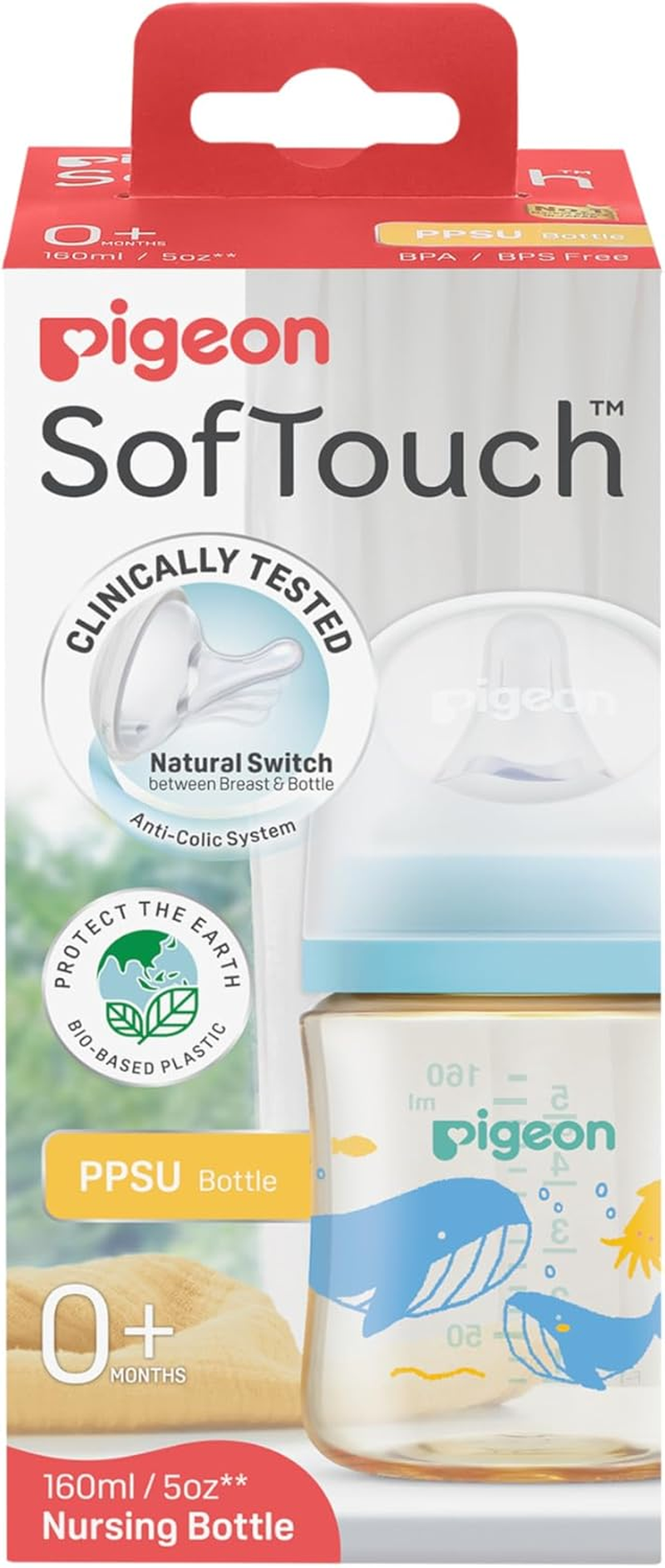 Pigeon Softouch BPP PPSU Nursing Bottle, Ocean Dive, 160 Ml Capacity image number 1