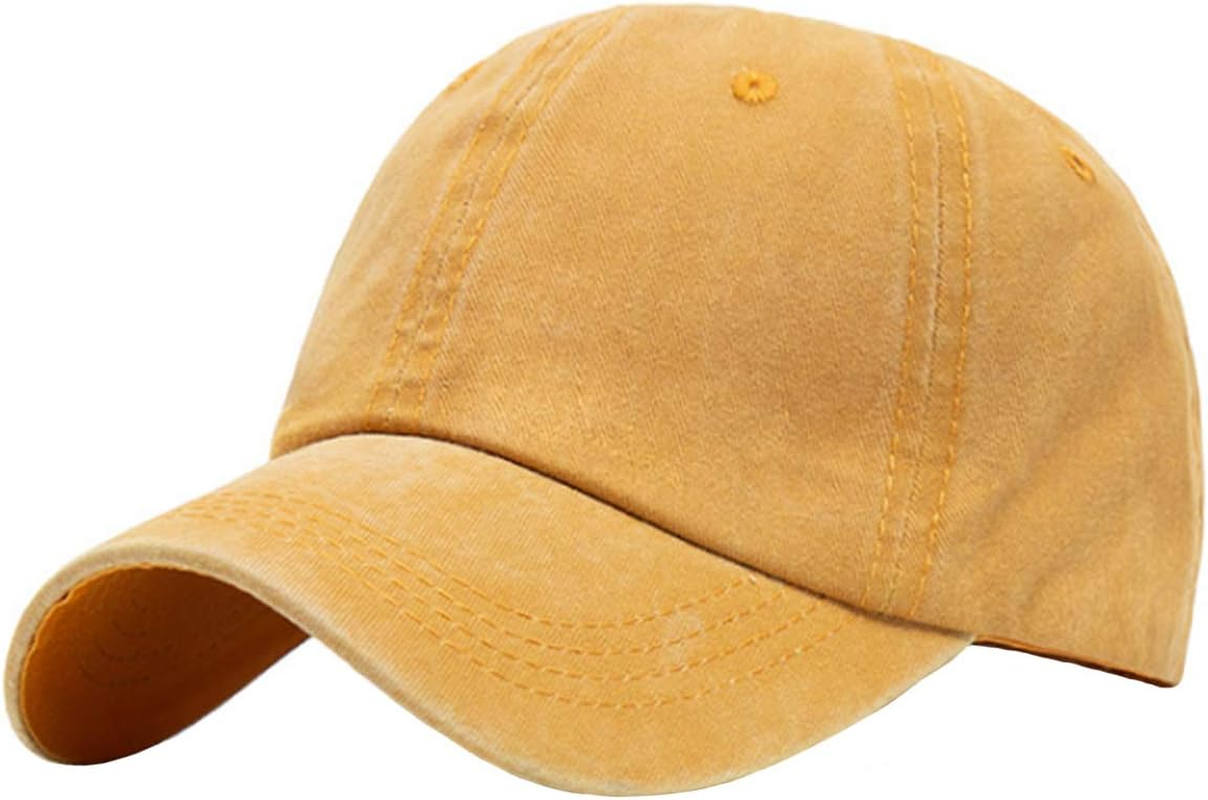 Letuwj Men'S Unisex 100% Cotton Solid Twill Washed Adjustable Baseball Cap image number 2
