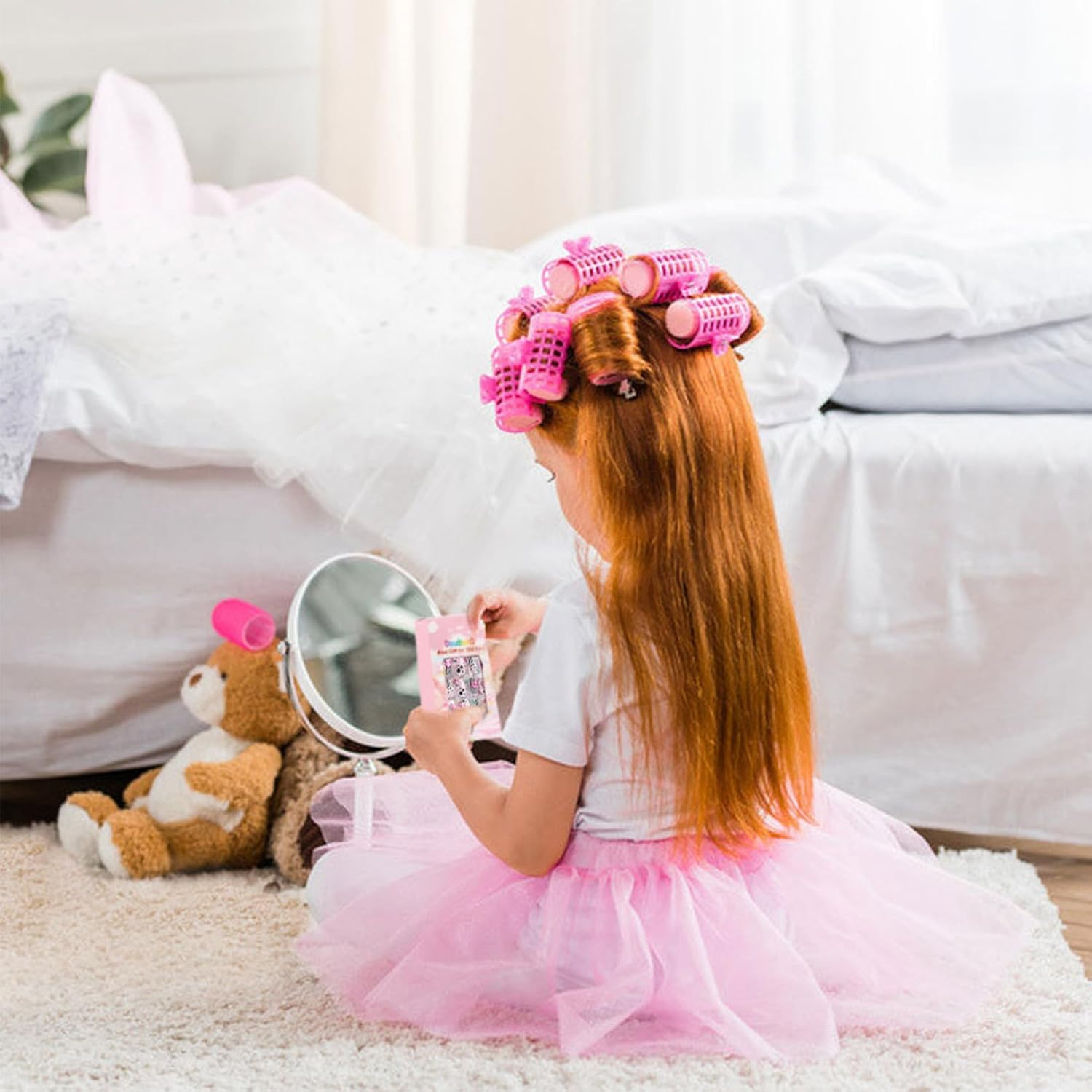 120 Pieces Kids Press on Nails for Girls Fake Nails Emboss Artificial Nail Tips Pre Glue Short Stick on Nails for Kids Nails Decoration Sleepovers Kids Valentine Day Gifts (NT30-6, NT30-6) - Nt30-2 image number 5