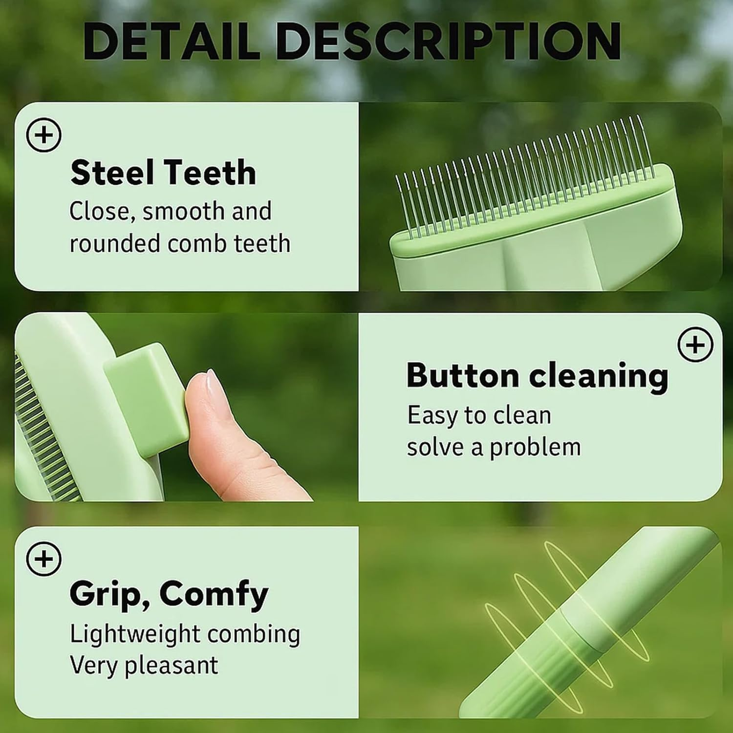 2PCS Pet Hair Remover Glove with Comb, Electrostatic Pet Hair Removal Glove for Dog Cat Grooming, Furniture and Car Seat Cleaning, Black Deshedding Gloves with Green Comb, Dog Washing Gloves image number 3