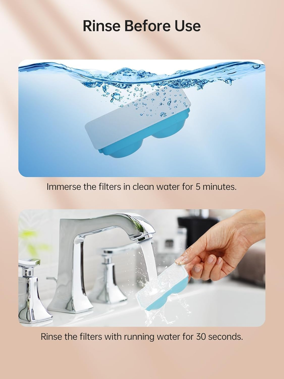 6Pcs Filter for 3.2L Wireless Rechargeable Sensor Cat Water Feeder Stainless Steel image number 1