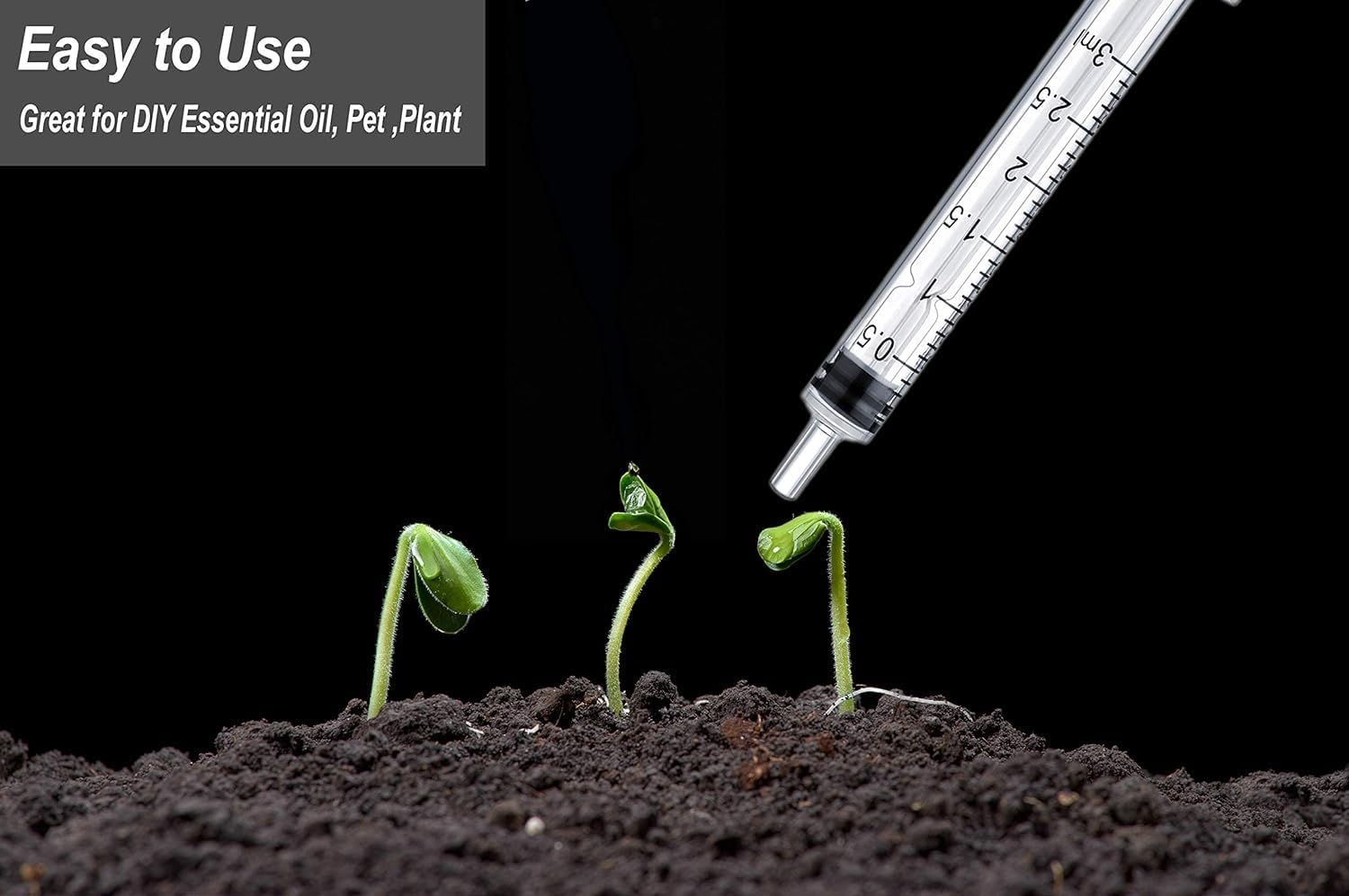 20 Pack 3Ml/Cc Plastic Syringe Liquid Measuring Syringe Tools Individually Sealed with Measurement for Scientific Labs, Measuring Liquids, Feeding Pets, Oil or Glue Applicator image number 5