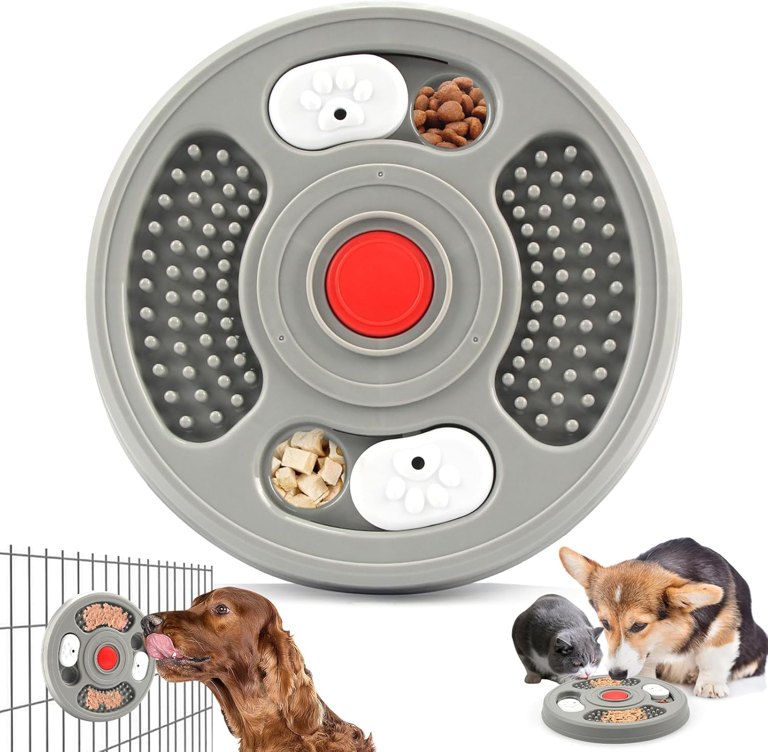 Joyfia Dog Puzzle Toys, Licking Mat Slow Feeder for Dogs Cats, Food Treats Feeder for IQ Training, Anxiety Relief, Peanut Butter Lick Pad for Bathing, Grooming, Slow Feeder Dog Bowl for All Breeds image number 3