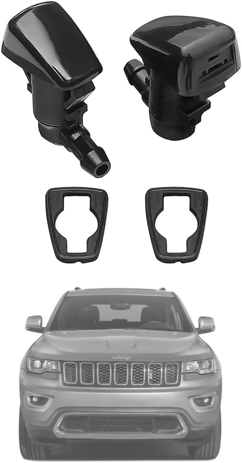 68260443AA Premium Wiper Washer Nozzles Fit for 2005-2023 Jeep Grand Cherokee WK WK2 WL Windshield Washer Fluid Jet Nozzle | Easy to Install | 2 Pack, Ref 55372143AB, Grand Cherokee Accessories image number 5