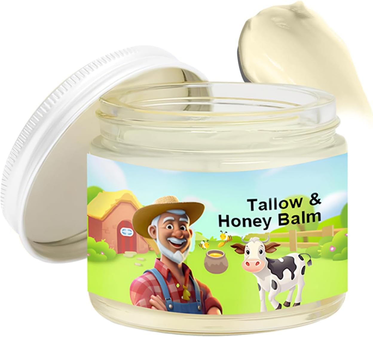 Tallow and Honey Balm, Beef Tallow and Honey Balm, Refreshing and Non Greasy Texture, Deeply Penetrate Skin, Absorbs Quickly for Hydrate Skin, Leaving It Feeling Soft, Supple and Glowing