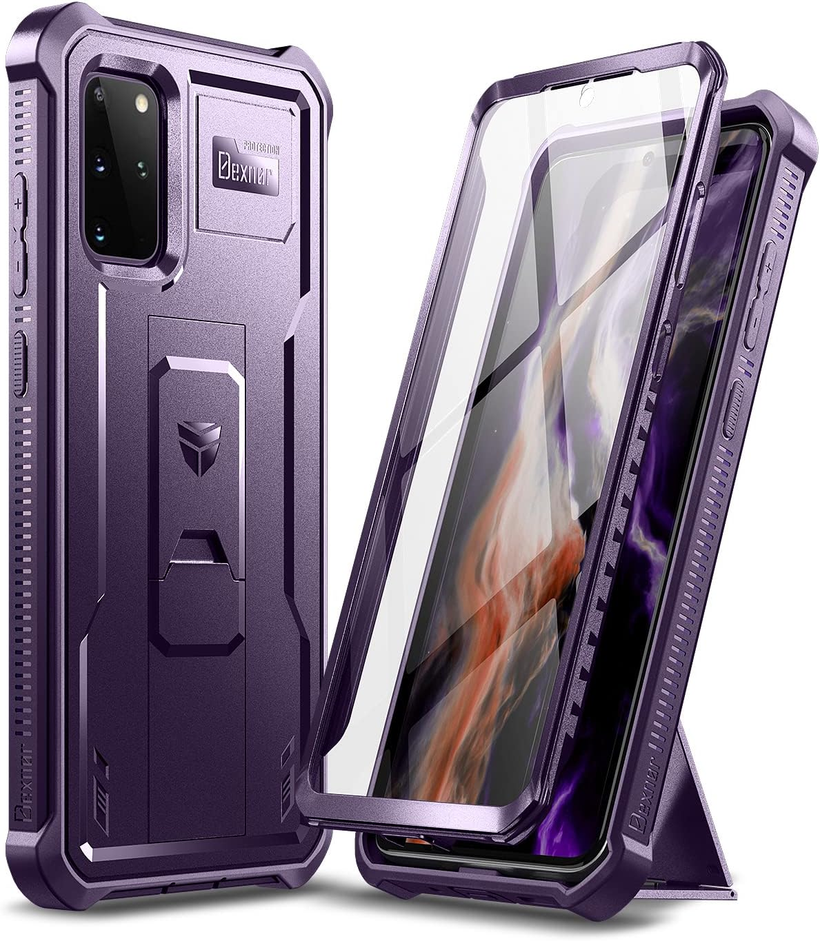 Dexnor for Samsung S20 plus Case, [Built in Screen Protector and Kickstand] Heavy Duty Military Grade Protection Shockproof Protective Cover for Samsung S20 plus - Rose Gold