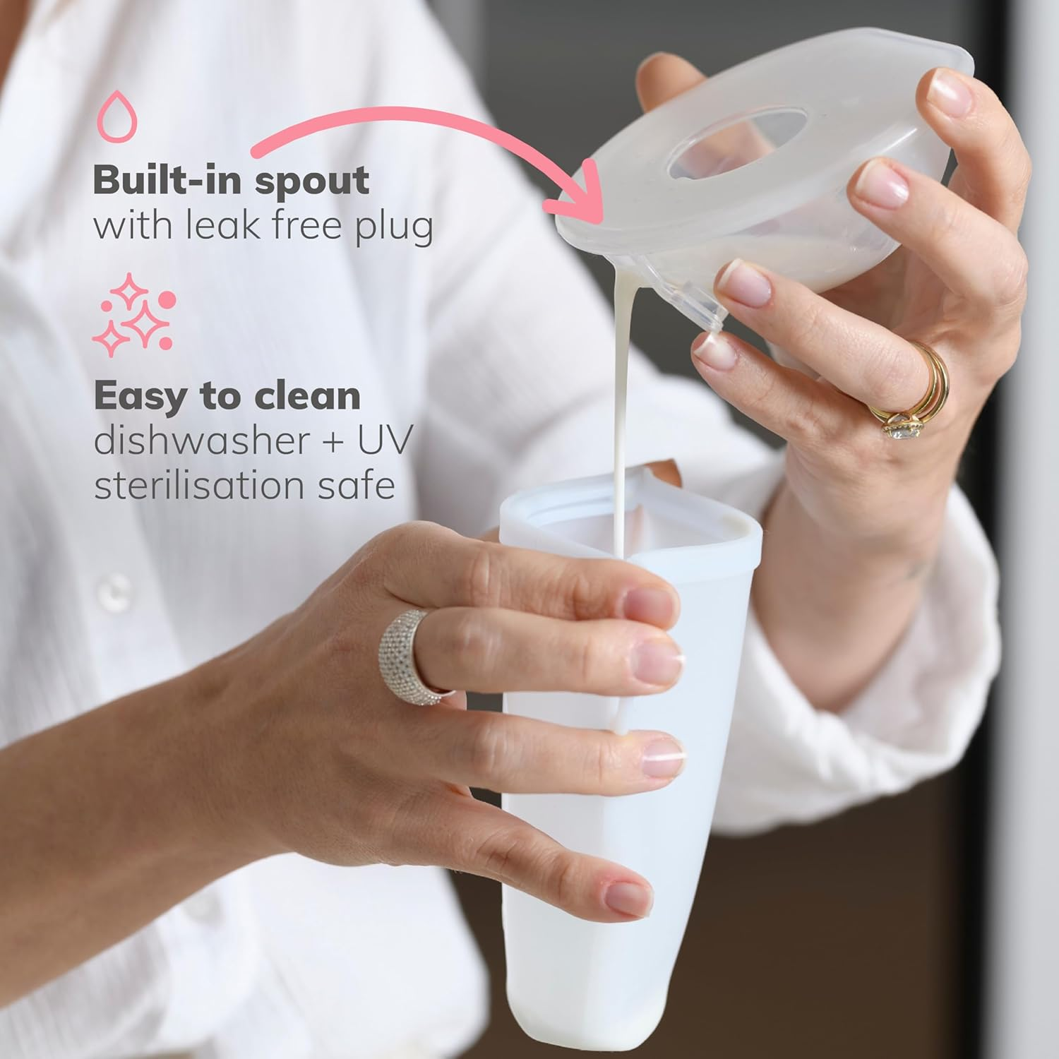 New Beginnings Silicone Breastmilk Collector Cups (2 Pieces) image number 1