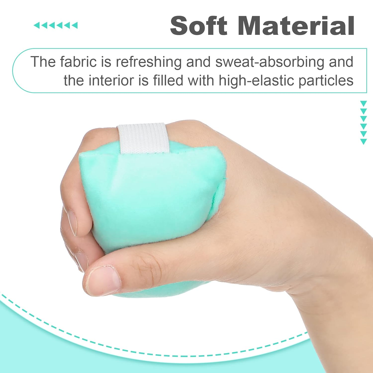 6 Pcs Palm Grip Soft Hand Contracture Cushion with Elastic Band Sweat Resistant Washable Hand Protector Physical Therapy Hand Exercisers for Right Left Finger image number 1