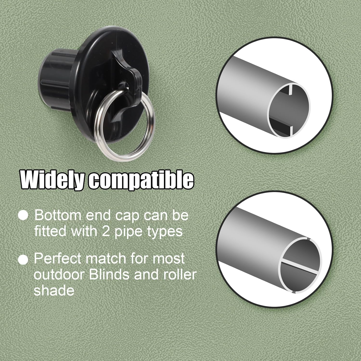 Lihopefe Bungee Kit + End Caps, Universal Mounting Brackets for Exterior/Interior Sun Shades & Roller Blinds (Black, 2Pack)