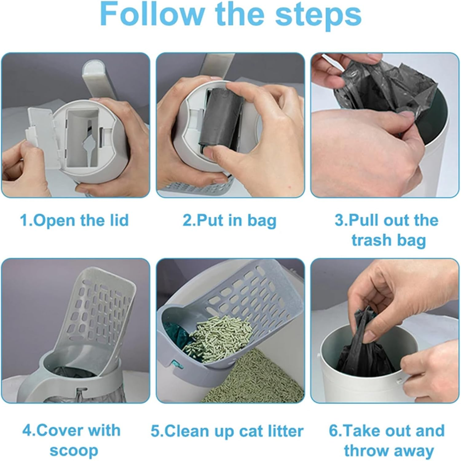 Easy to Carry Cat Sand Shovel, Portable Cat Litter Scoop with Storage Box for Pet Cleaning image number 1