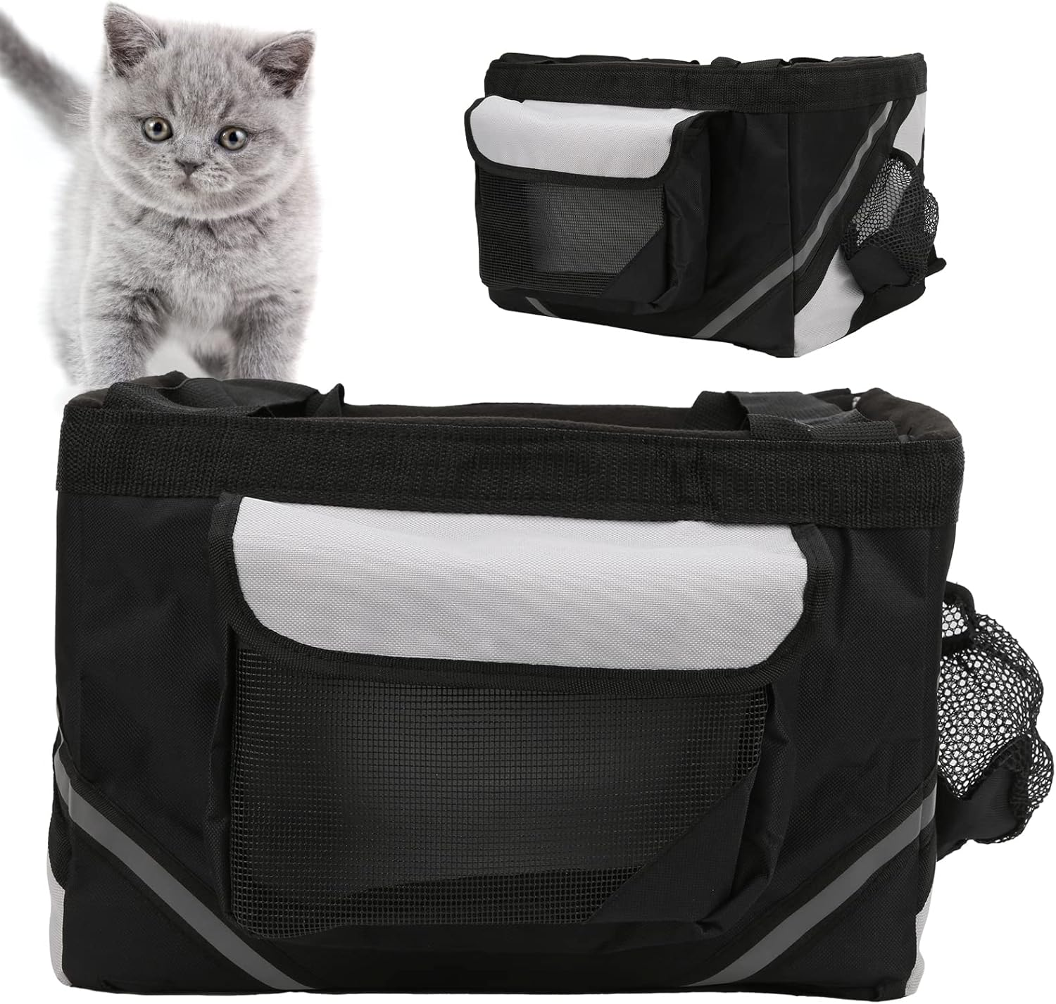 Pet Carrier Bicycle Basket Bag Pet,Dog Bicycle Bag - Detachable Front Bike Carrier Basket Bag for Small to Medium Pet Dogs image number 5