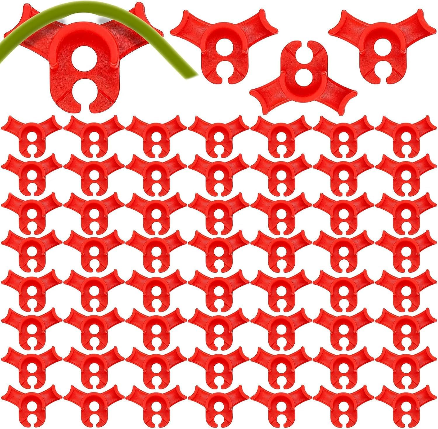 Plant Training Clips 90 Degrees Stem Trainer Clips, 40 Pieces Plants Bud Bender,Low-Stress Plants Training Clip,90&deg; Planting Stem Bender Low Stress Planting Branch Trainer Clips for Flower, Red image number 6