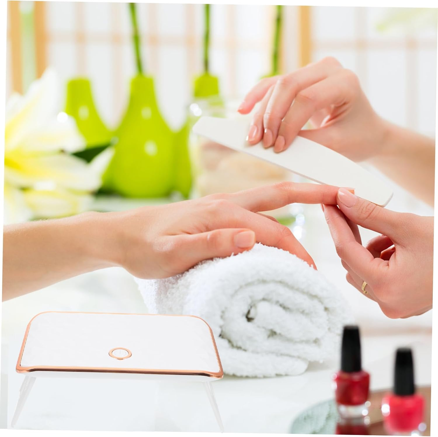 LED Nail Lamp Nail Dryer USB Powered Fast Curing Manicure Lamp with Faceted Edge Design for Home and Salon Use image number 2