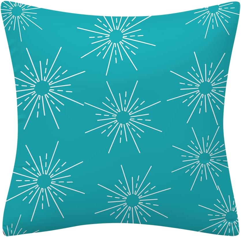 Set of 4 Luxton Aqua Blue Cushion Covers Hamptons Home Decor Square Cushion Covers 45X45Cm for Sofa Couch Living Bed Decoration (Aqua Blue) image number 6