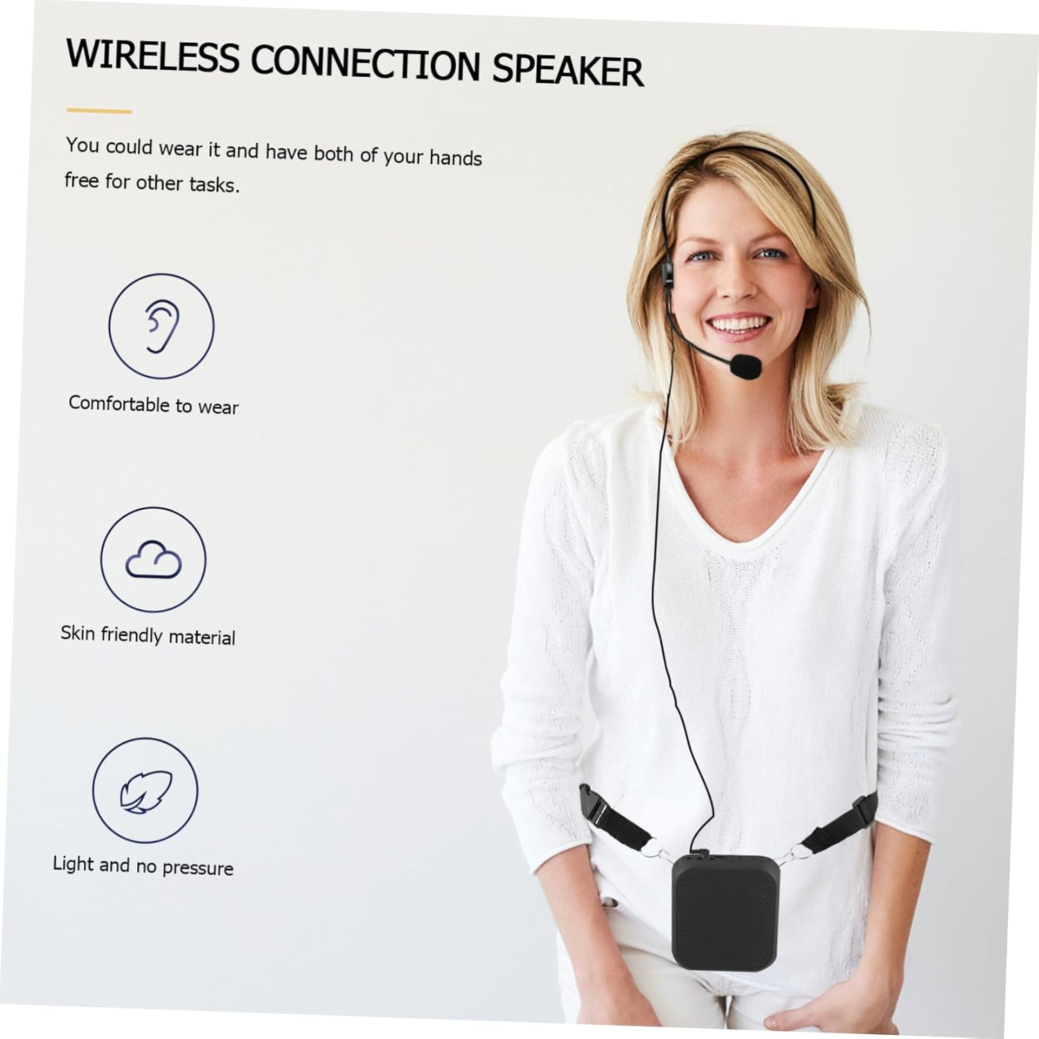 Housoutil Wireless Portable Voice Amplifier Loud-Speaker Equipment with Stable Performance and Fashionable Design Upgraded Sound Amplifier for Voice Projection image number 4