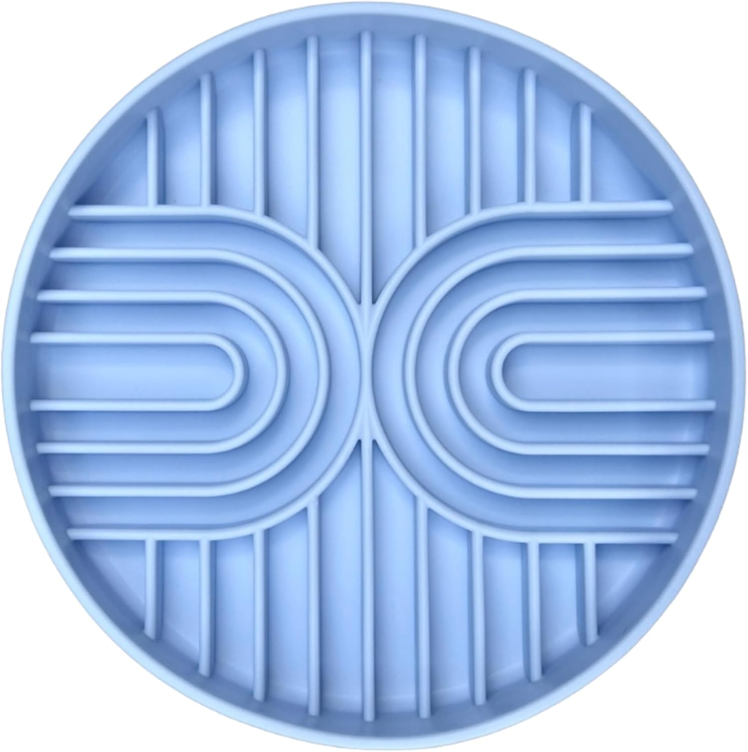 Tails & Whiskers Slow Feeder Dog & Cat Enrichment Bowl, Maze Rainbow Pattern anti Gulping Pet Food Bowl, 19 Cm (Blue)