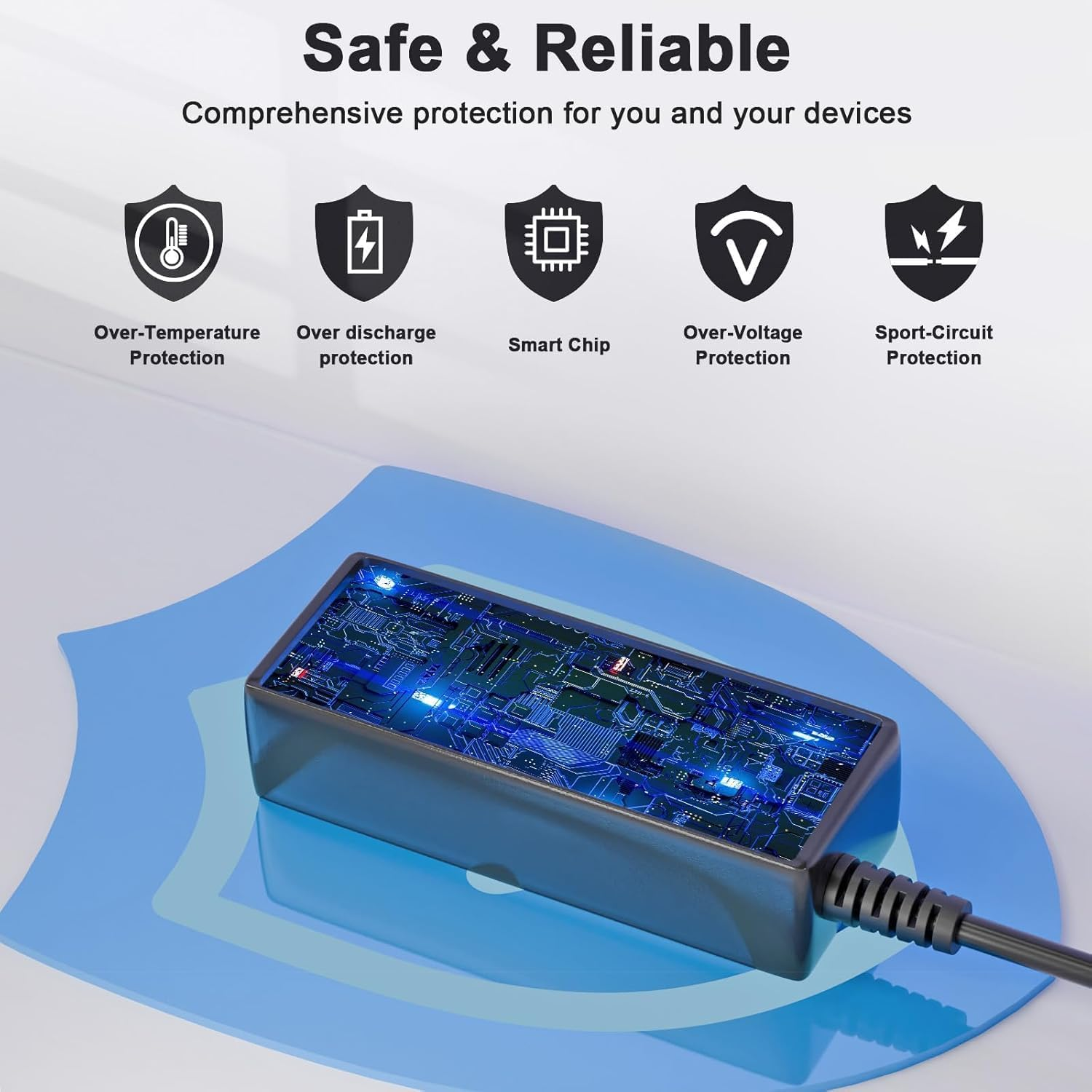 65W Laptop Charger for HP Pavilion X360 11 13 14 15 17, Elitebook 840 850 G5, Probook 450 G8 G9 640 650 G5, Zbook 14U G4, Envy Smart 19.5V 3.33A Blue Tip Power Adapter Supply Cord