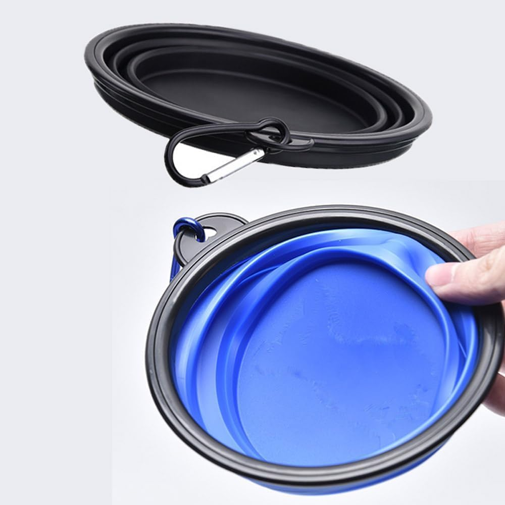 Limcryspp 4 Foldable Dog Bowls, Portable Pet Feeding Water Tray, Suitable for Walking, Hiking, Traveling, Indoor/Outdoor Use