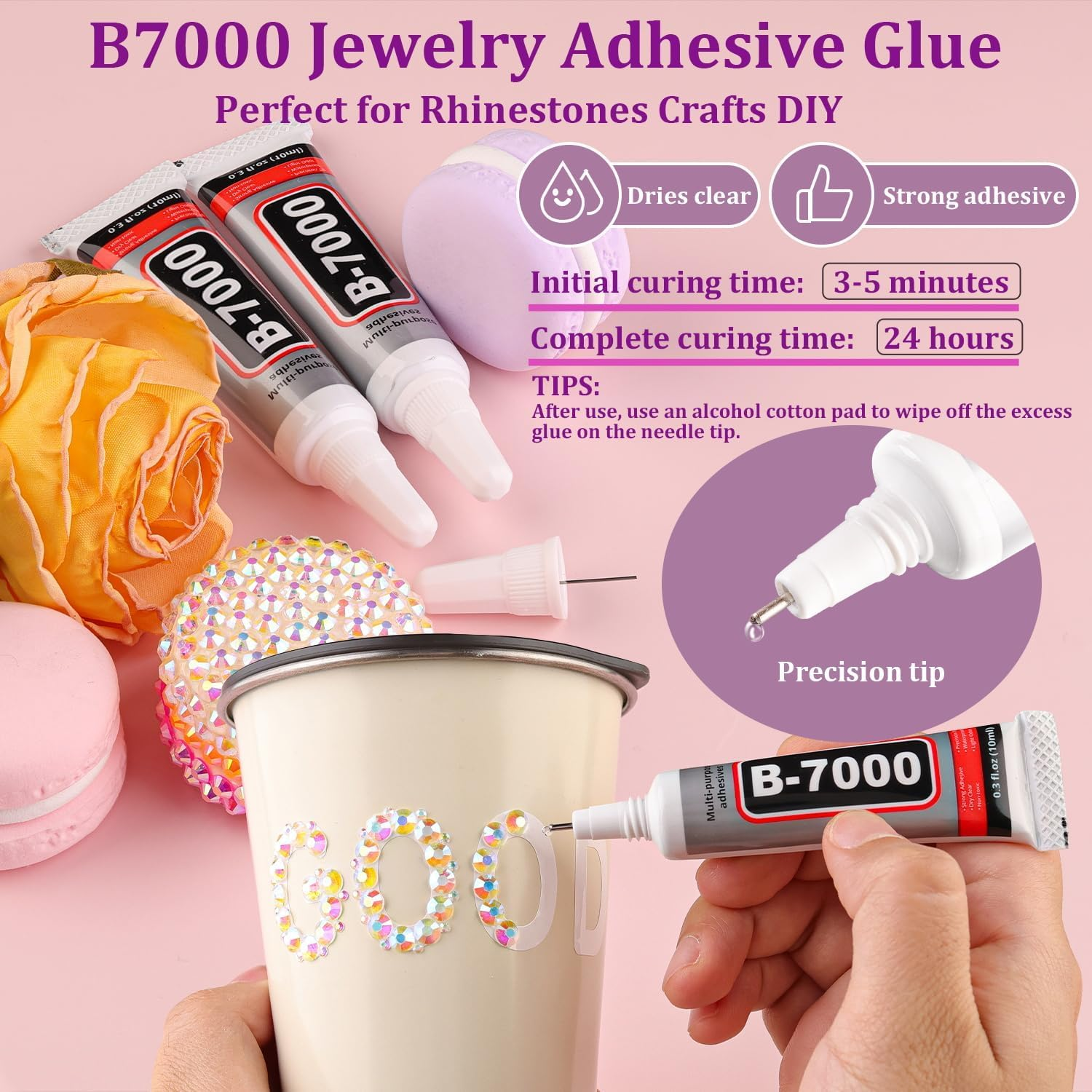 30000Pcs Resin Jelly Rhinestones with Tweezers for Bedazzling, Transparent AB Flatback Gems, Crystal with 3Pcs 10Ml B7000 Jewelry Glue for Crafting Clothing Tumblers Shoes Fabric Nail Art Makeup image number 5