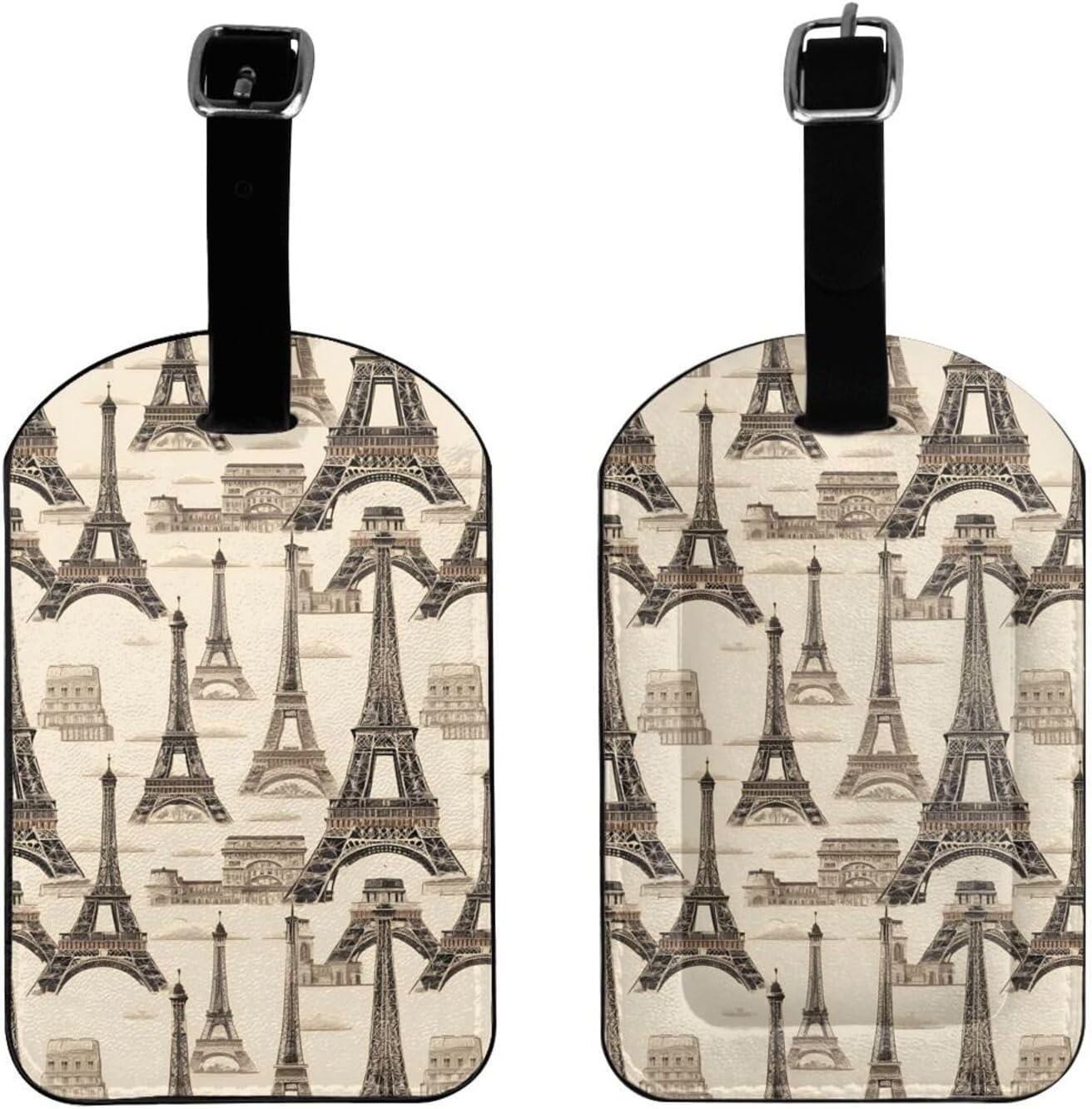 French Paris Tour Eiffel Tower Print Elegant Tag Stylish Tag Luggage Tag 4.3 X 2.76 Inch for Suitcases Travel Bags image number 4